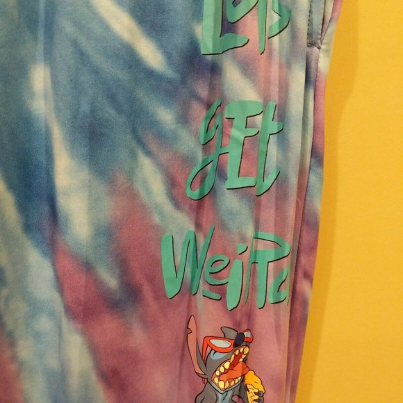 Disney Lilo And Stitch "Let's Get Weird" Lounge Pants Size L (36/38) - Picture 2 of 5